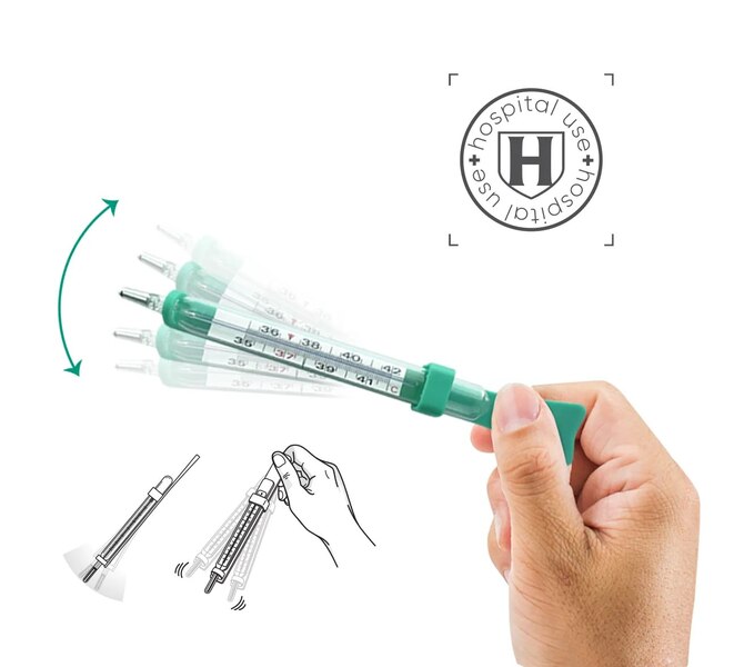 Teploměr lékařský Evolu Classic bezrtuťový se sklepávadlem 1 kus