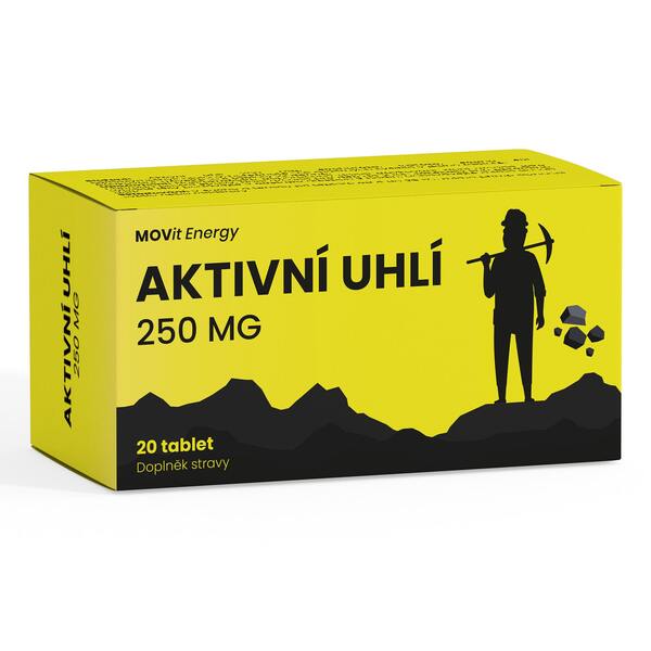 MOVit Aktivní uhlí 250 mg 20 tablet