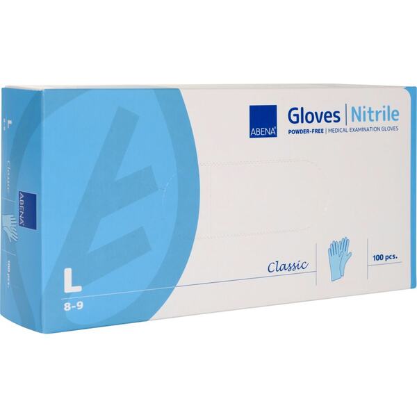 Abena Rukavice vyšetřovací Nitril Classic L nepudrované modré 100 ks 