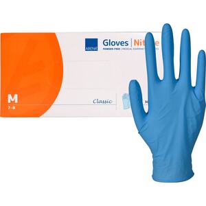 Abena Rukavice vyšetřovací Nitril Classic M nepudrované modré 30 ks