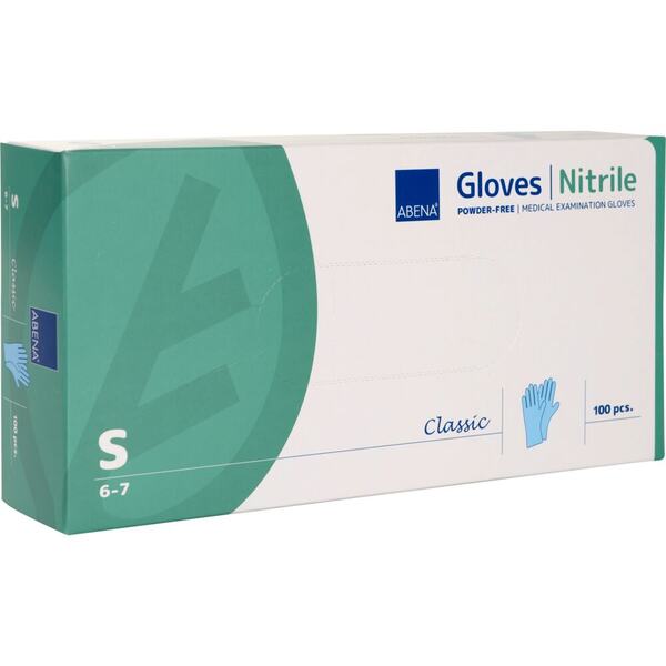 Abena Rukavice vyšetřovací Nitril Classic S nepudrované modré 100 ks 