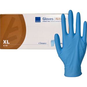 Abena Rukavice vyšetřovací Nitril Classic XL nepudrované modré 30 ks 