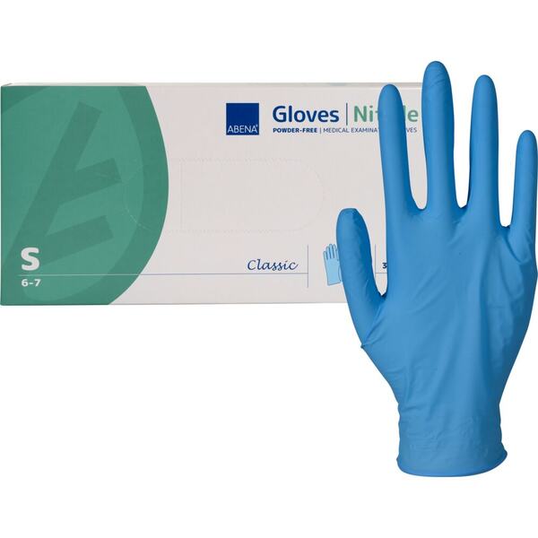 Abena Rukavice vyšetřovací Nitril Classic S nepudrované modré 30 ks