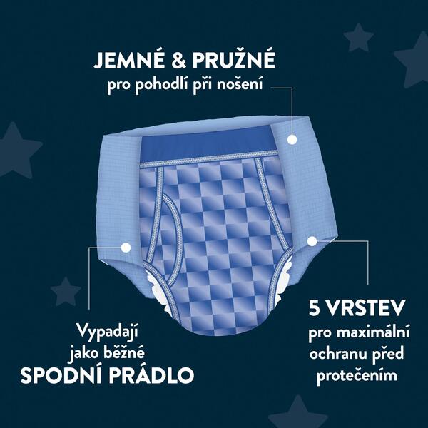 DryNites Natahovací kalhotky na noc pro chlapce JUMBO box 13+ let / 48-60 kg /  3x11 ks