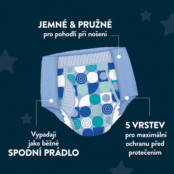 DryNites Natahovací kalhotky na noc pro chlapce JUMBO box 8-13 let / 30-48 kg / 4x13 ks