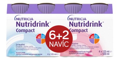 Nutridrink Compact 6+2 (neutral-jahoda) 8 x 125 ml 