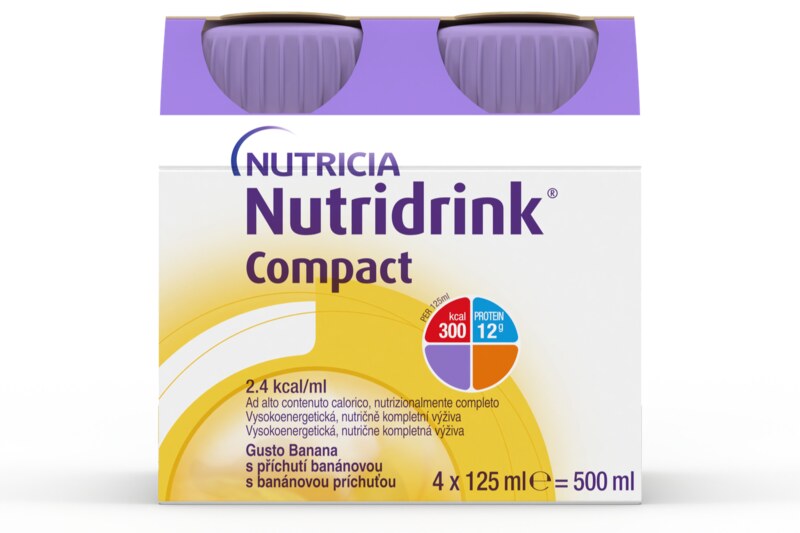 Nutridrink Compact nápoj s banánovou příchutí 4x125 ml