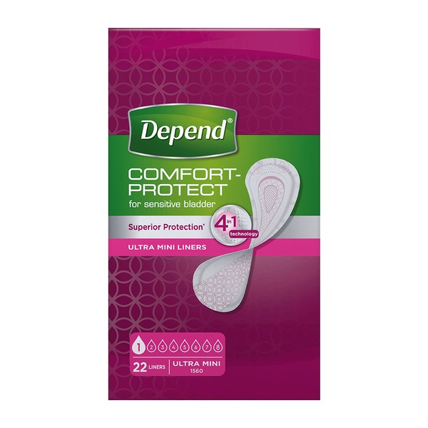 Depend Liners Ultra Mini Inkontinenční vložky 80 ml pro ženy 22 ks