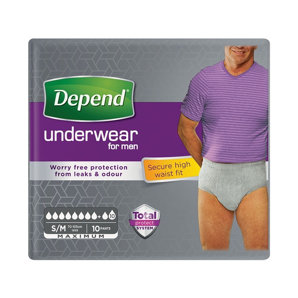 Depend Maximum Inkontinenční kalhotky vel.S/M pro muže 10 ks