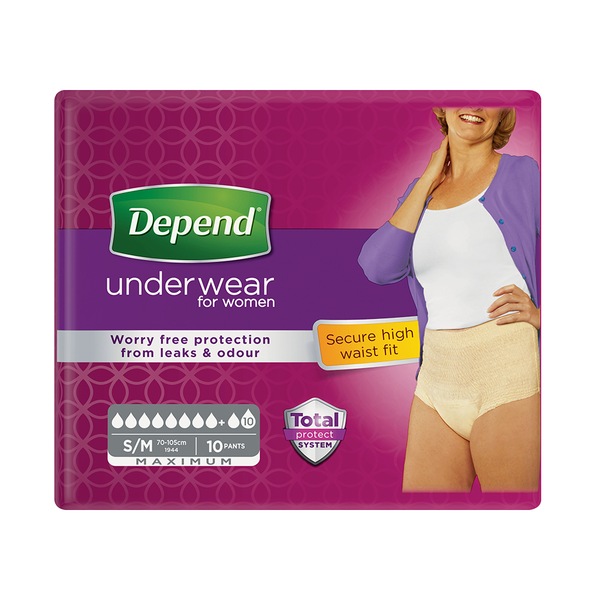 Depend Maximum Inkontinenční kalhotky vel.S/M pro ženy 10 ks
