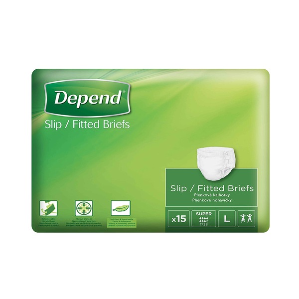 Depend Slip Super Inkontinenční kalhotky vel. L 15 ks