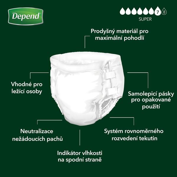 Depend Slip Super Inkontinenční kalhotky vel. L 15 ks