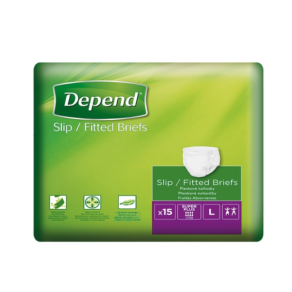 Depend Slip Super Plus Inkontinenční kalhotky vel.L 15 ks