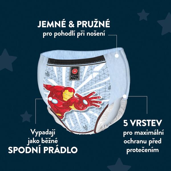 DryNites Natahovací kalhotky na noc pro chlapce 4-7 let / 17-30 kg / 10 ks