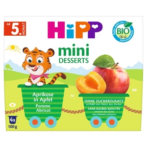 Hipp Mini dezert Jablka-meruňky BIO 5m+ 4x100 g Hipp Mini dezert Jablka-meruňky BIO 5m+ 4x100 g