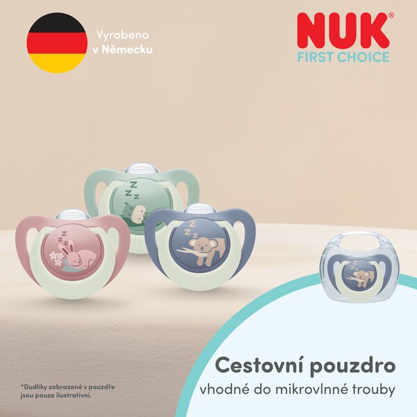 Nuk First Choice Night Dudlík 0-6m Mix barev 1 ks