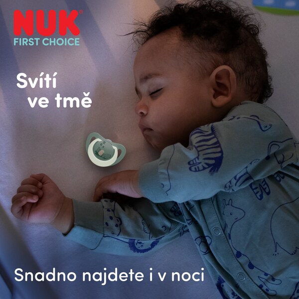 Nuk First Choice Night Dudlík 0-6m Mix barev 2 ks