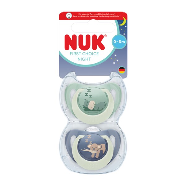 Nuk First Choice Night Dudlík 0-6m Mix barev 2 ks