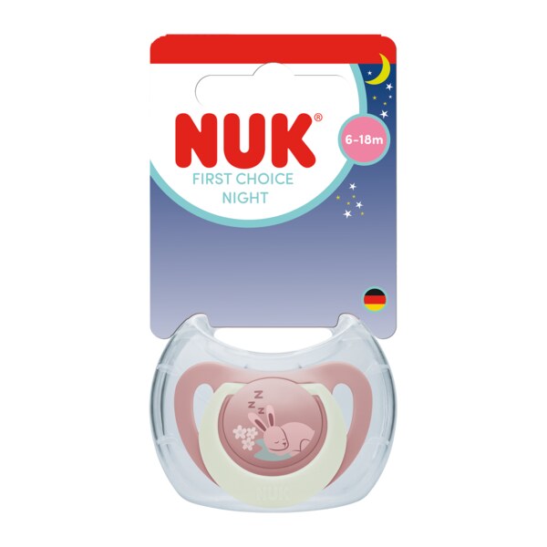 Nuk First Choice Night Dudlík 6-18M Mix barev 1 ks