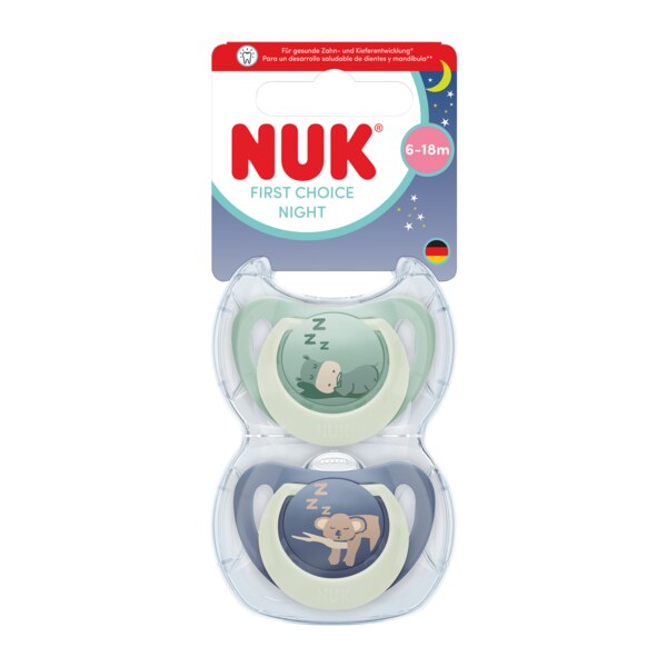 Nuk First Choice Night Dudlík 6-18M Mix barev 2 ks