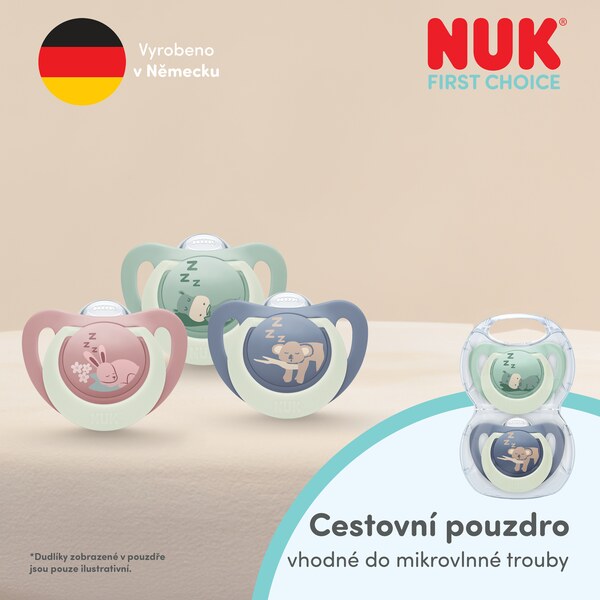 Nuk First Choice Night Dudlík 6-18M Mix barev 2 ks