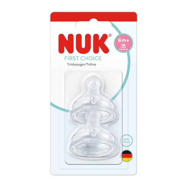 Nuk First Choice Savička vel.Flow control 6m+ 2 ks