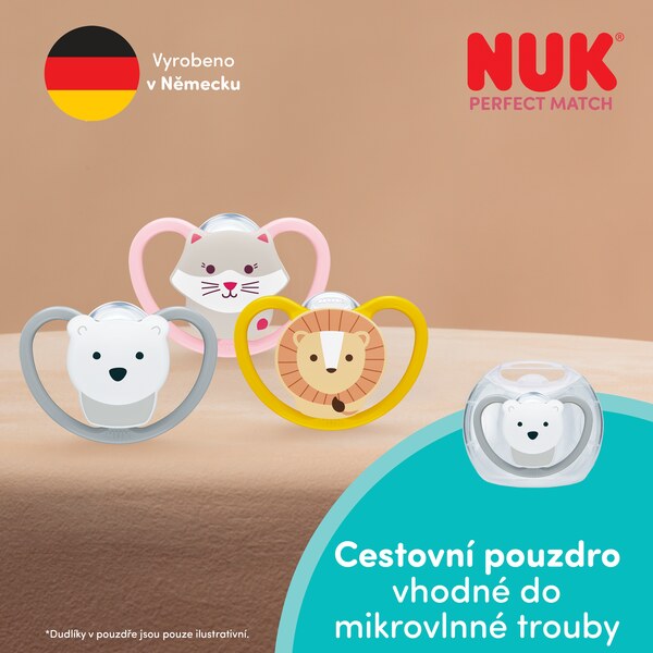 Nuk Perfect Match Air Dudlík 6-18m Mix barev 1 ks
