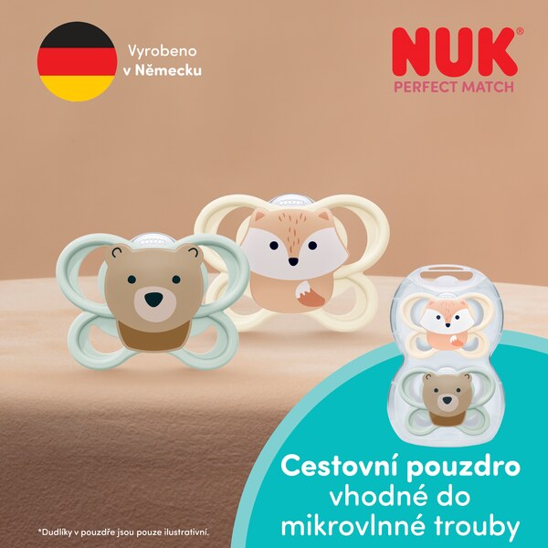 Nuk Perfect Match Air Dudlík Fox/Bear 0-2m 2 ks