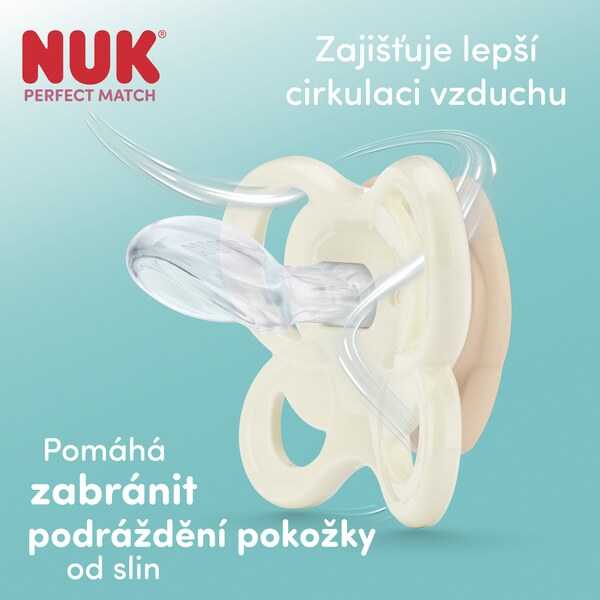 Nuk Perfect Match Air Dudlík Medvídek Pú 0-6m Mix barev 1 ks