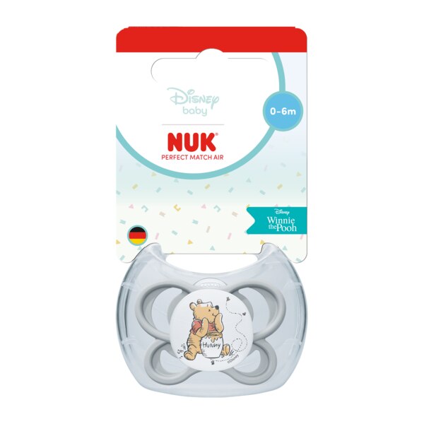 Nuk Perfect Match Air Dudlík Medvídek Pú 0-6m Mix barev 1 ks