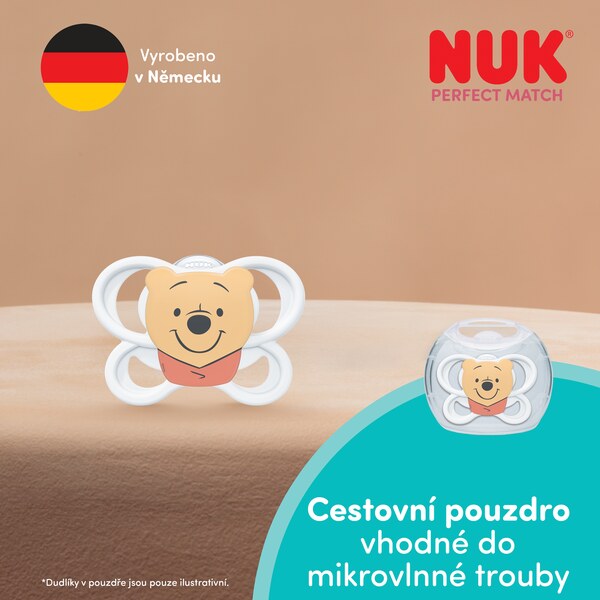 Nuk Perfect Match Air Dudlík Medvídek Pú 0-6m Mix barev 1 ks