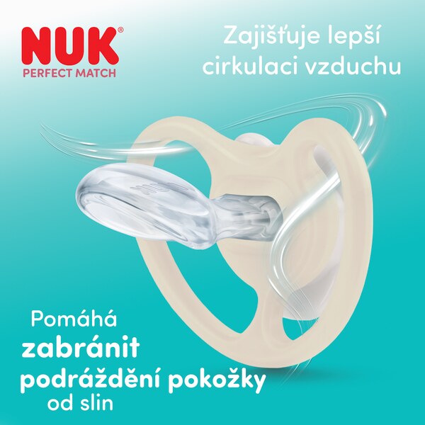 Nuk Perfect Match Air Dudlík Medvídek Pú 6-18m Mix barev 1 ks