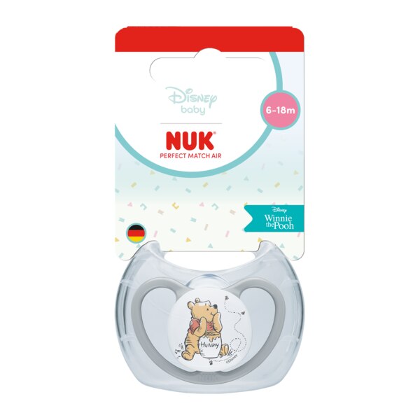Nuk Perfect Match Air Dudlík Medvídek Pú 6-18m Mix barev 1 ks