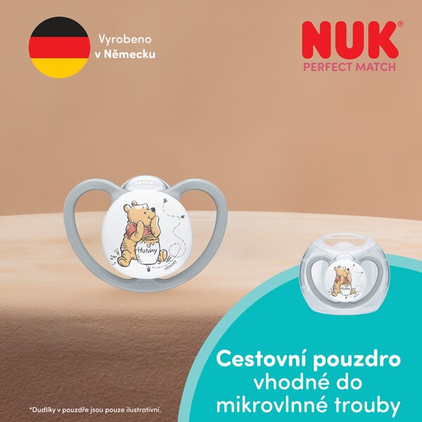 Nuk Perfect Match Air Dudlík Medvídek Pú 6-18m Mix barev 1 ks