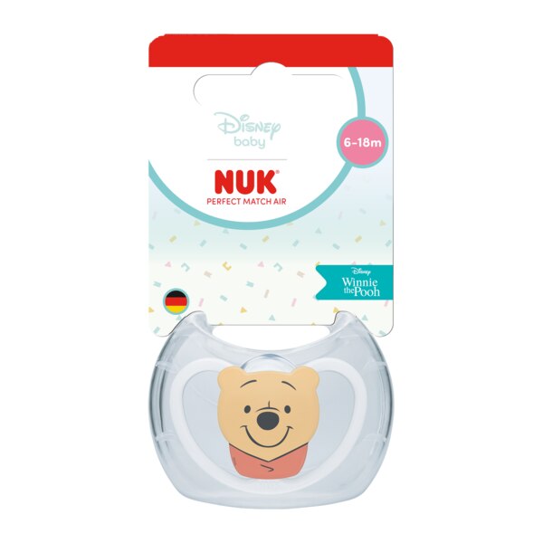 Nuk Perfect Match Air Dudlík Medvídek Pú 6-18m Mix barev 1 ks