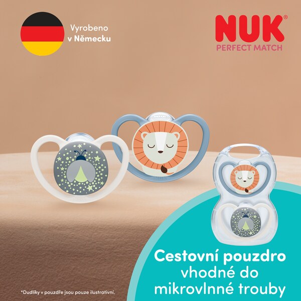 Nuk Perfect Match Air Night Dudlík 0-6m Mix barev 2 ks