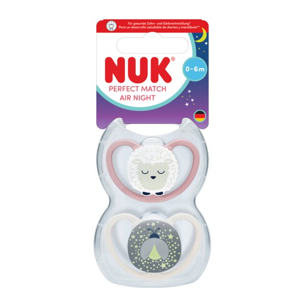 Nuk Perfect Match Air Night Dudlík 0-6m Mix barev 2 ks