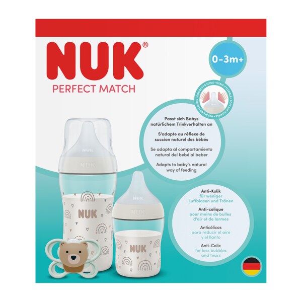 Nuk Perfect Match Kojenecké lahve a Dudlík set 0-3m+ 3 ks
