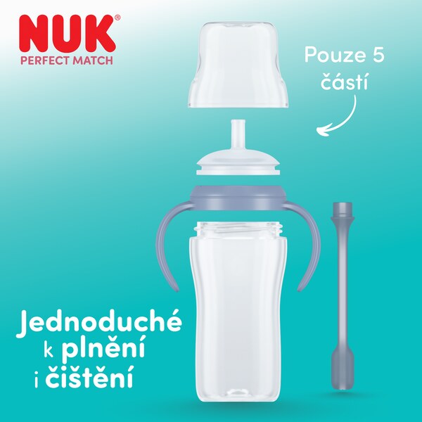 Nuk Perfect Match Láhev na učení s brčkem 260 ml 8m+ 1 ks