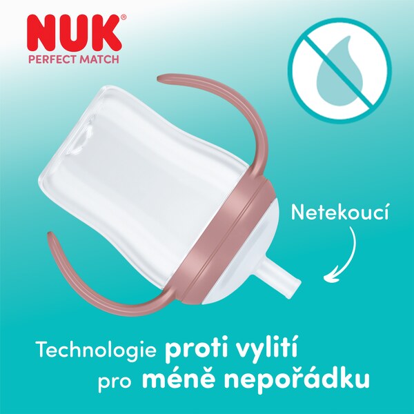 Nuk Perfect Match Láhev na učení s brčkem Bear 150 ml 8m+ 1 ks