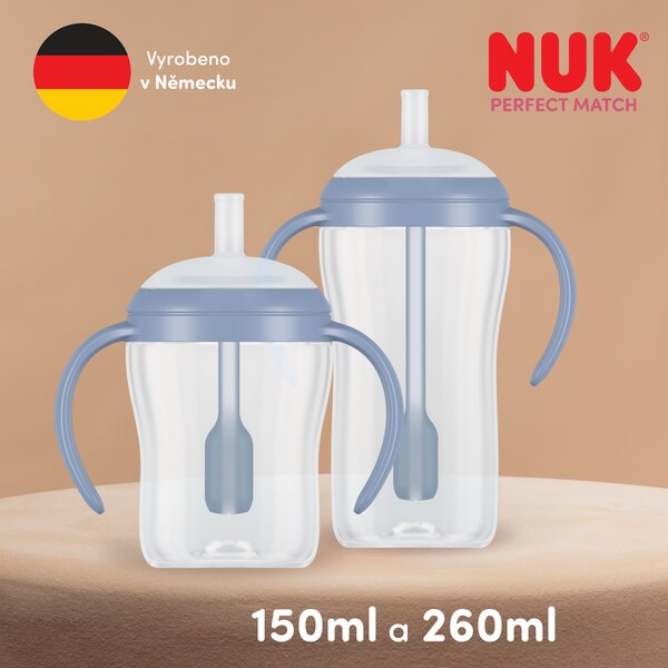 Nuk Perfect Match Láhev na učení s brčkem Pengu 150 ml 8m+ 1 ks