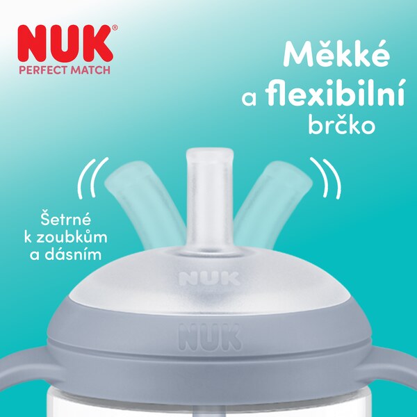 Nuk Perfect Match Láhev na učení s brčkem Pengu 150 ml 8m+ 1 ks