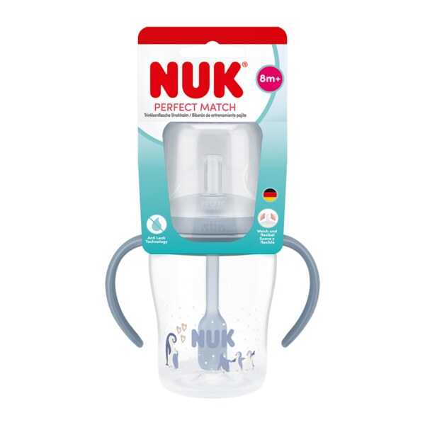 Nuk Perfect Match Láhev na učení s brčkem Pengu 150 ml 8m+ 1 ks