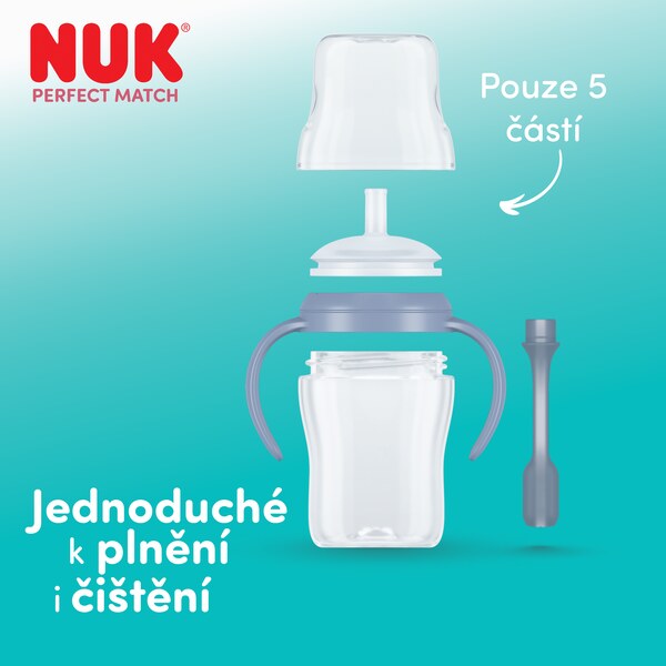Nuk Perfect Match Láhev na učení s brčkem Pengu 150 ml 8m+ 1 ks