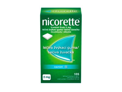 Nicorette Icemint Gum 2 mg léčivá žvýkací guma 105 žvýkaček