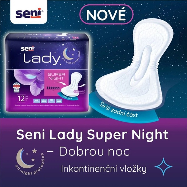 Seni Lady Super Night Inkontinenční vložky 12 ks
