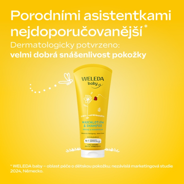 Weleda Baby Měsíčkový mycí krém a šampon 200 ml Weleda Baby Měsíčkový mycí krém a šampon 200 ml