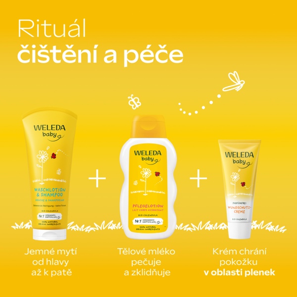 Weleda Baby Měsíčkový mycí krém a šampon 200 ml Weleda Baby Měsíčkový mycí krém a šampon 200 ml