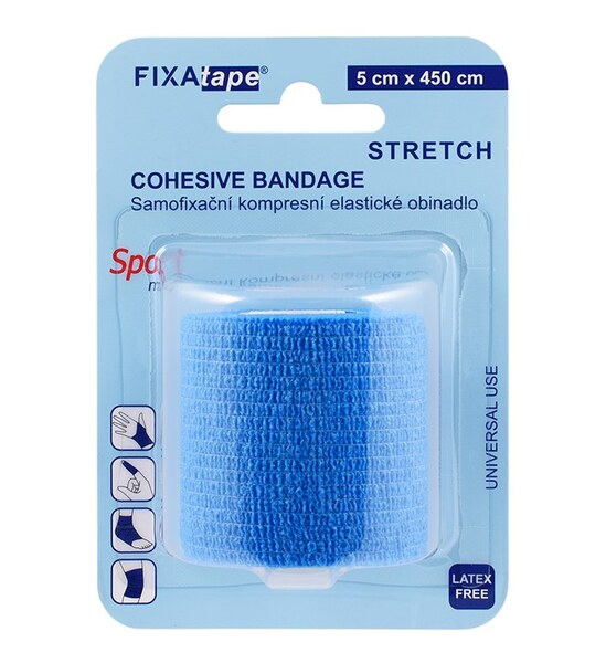 Fixatape Stretch samofixační obinadlo 5 x 450 cm blistr Blue 1 ks