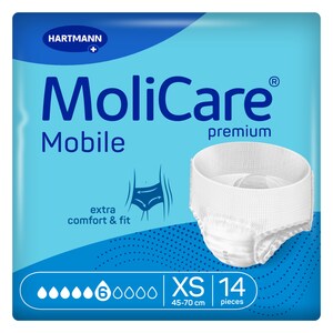 MoliCare Mobile Inkontinenční kalhotky 6 kapek XS 14 ks MoliCare Mobile Inkontinenční kalhotky 6 kapek XS 14 ks
